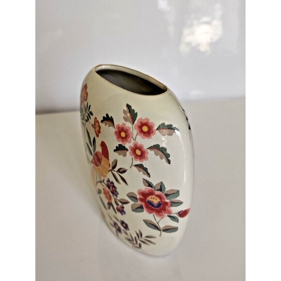 Japanese Otagiri Vase, Otagiri Royal Garden Floral Pillow Vase 4 1/2" - Picture 2 of 13